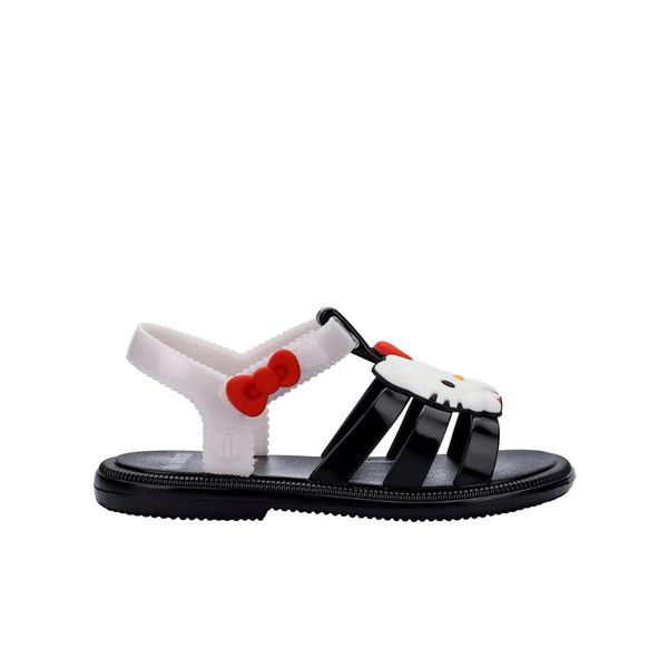 Mini Melissa Sandalia Hip+Hello Kitty Baby - Preto