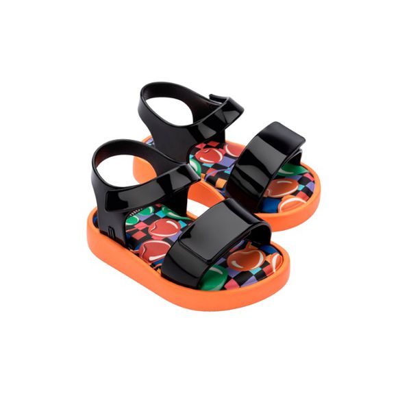 Mini Melissa Sandália Jump Print Baby - Preto