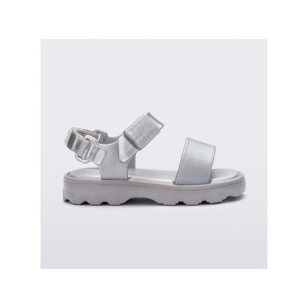 Mini Melissa Sandália Kick Off Sandal - Prata