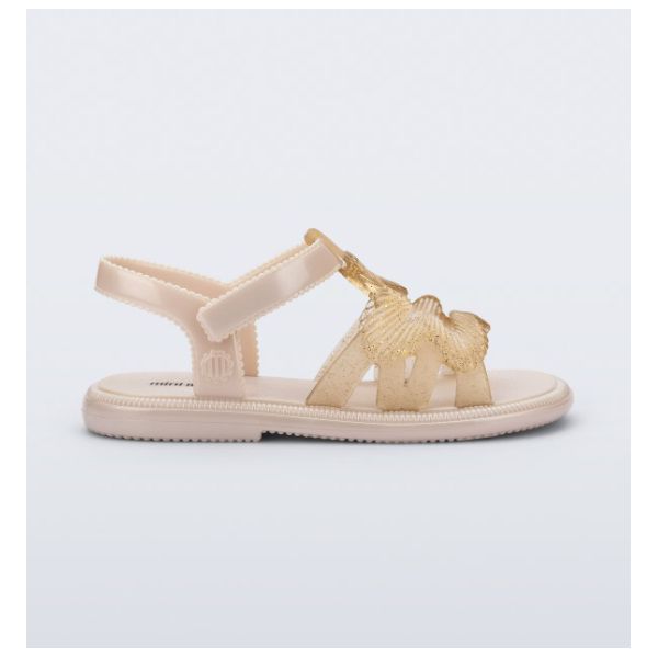 Mini Melissa Sandália Luminous - Bege Glitter 