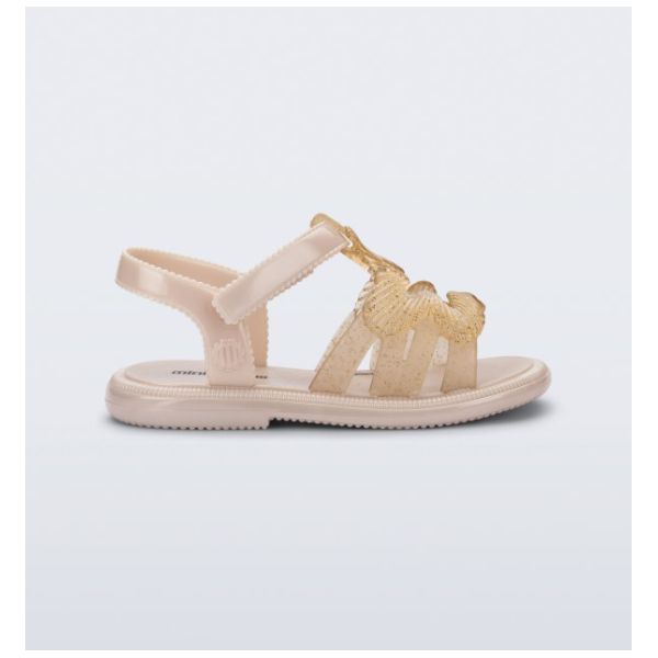 Sandália Mini Melissa Luminous Baby - Bege Glitter 