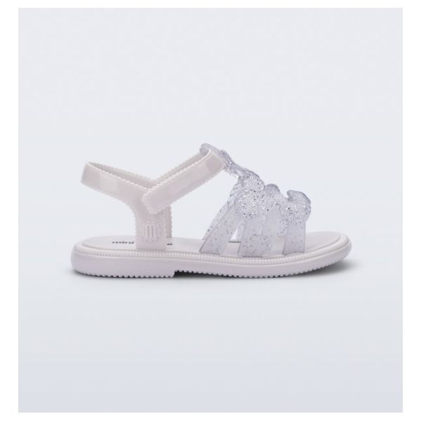 Mini Melissa Sandália Luminous Baby - Branco Glitter 