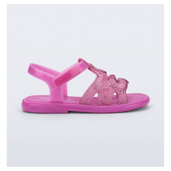 Mini Melissa Sandália Luminous - Rosa Glitter 
