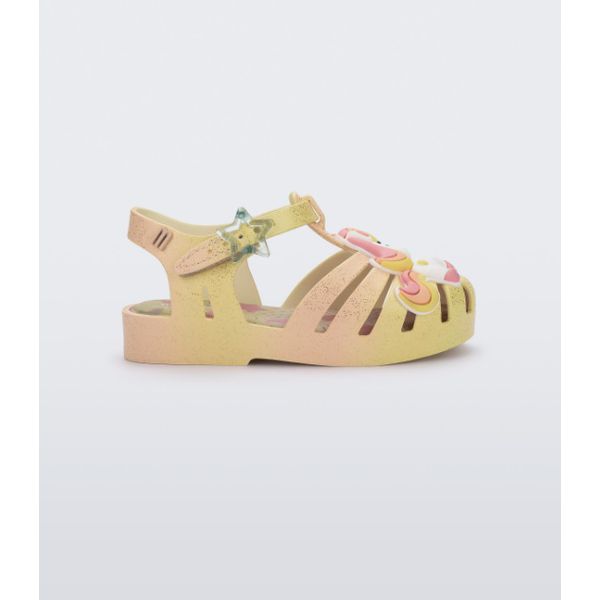 Mini Melissa Sandália Possession Unicórnio Baby - Amarelo