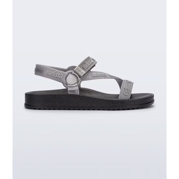 Melissa Sandália Stripes M Lover Metallic - Preto