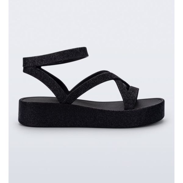 Melissa Sandália Sun Barra Platform II - Preto Glitter 