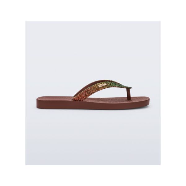 Melissa Chinelo Sun Long Beach II - Marrom Glitter 