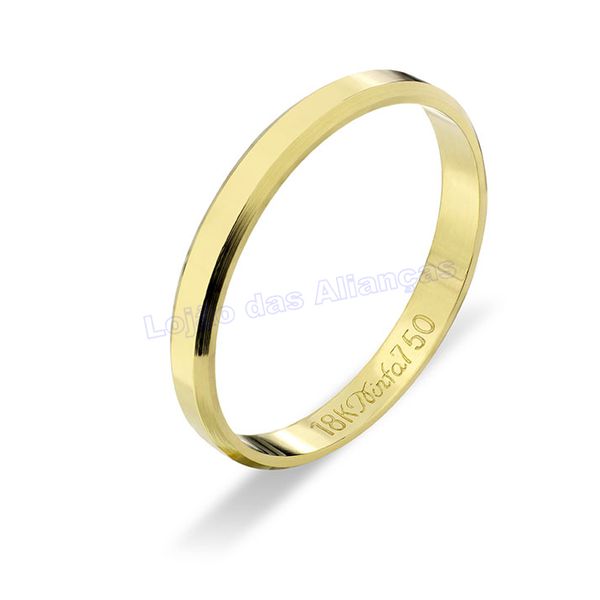 Aliança Em Ouro Amarelo 18k 750