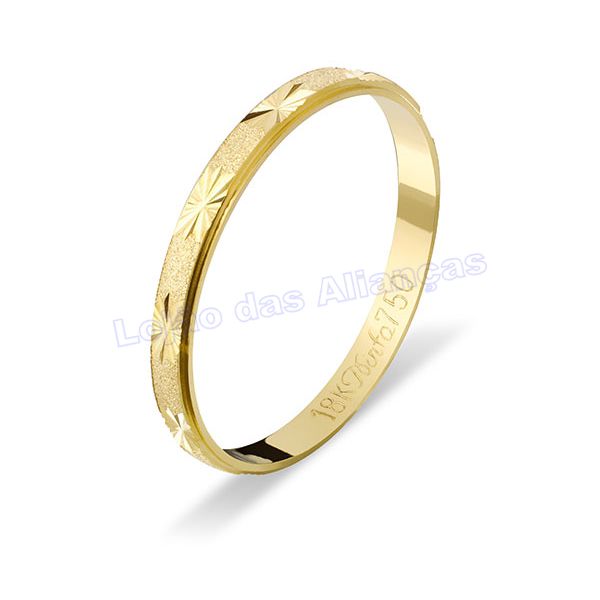 Aliança De Ouro 18k 750 10171.1