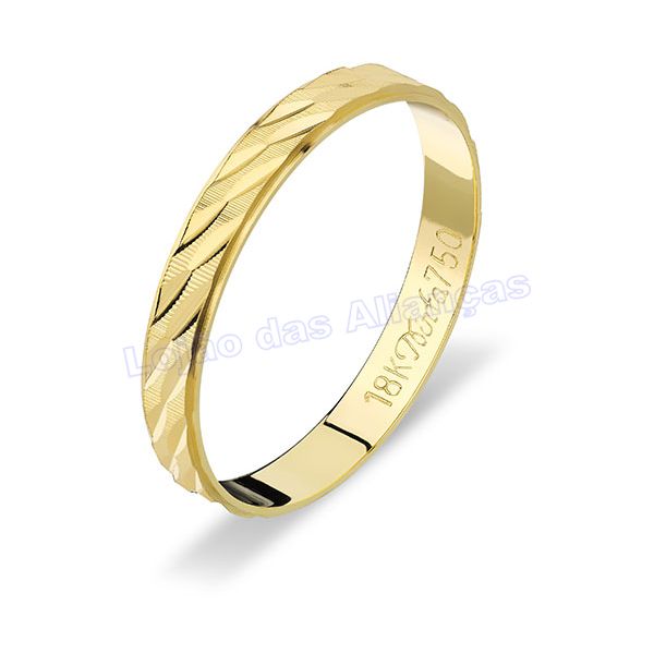 Aliança De Ouro 18k 750 10210.1