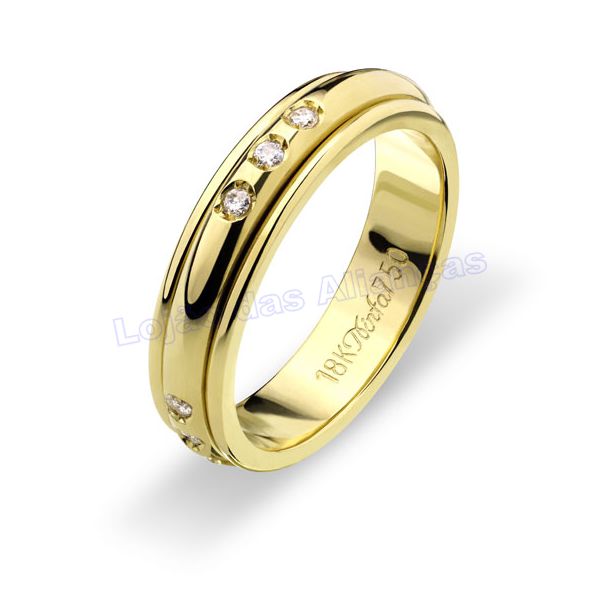 Aliança De Ouro 18k 750 10379.1