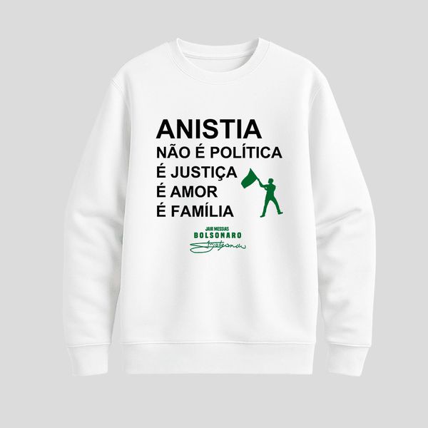 Moletom Parabello Anistia não é Política Branco