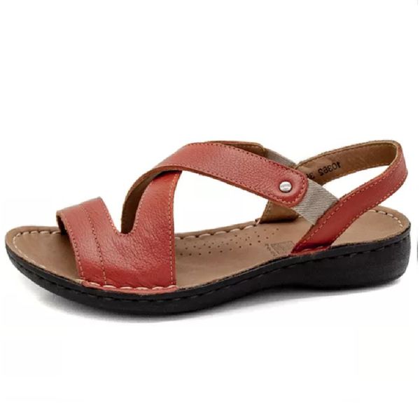 Sandália Feminina couro legítimo cor topazio super confortável