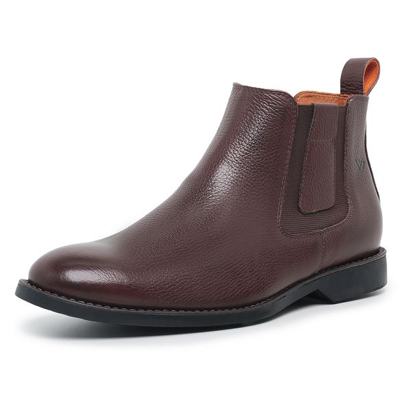 Bota Chelsea masculina couro legítimo cor café extremo conforto