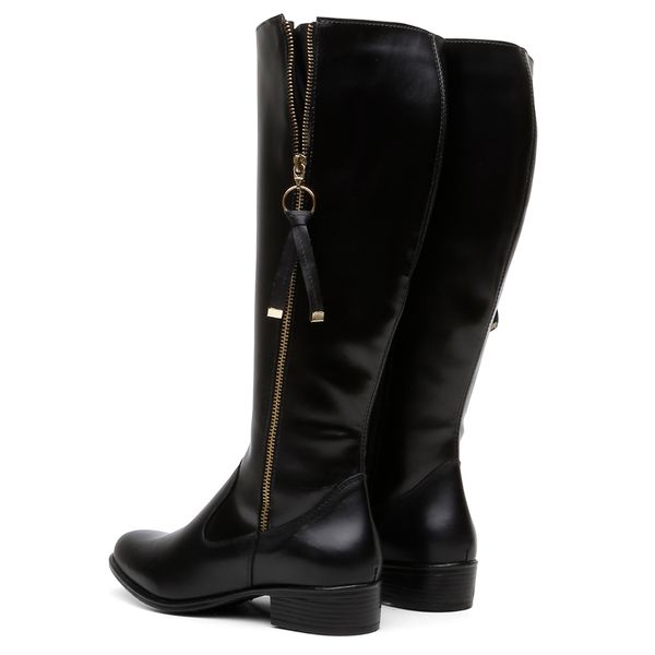 Bota feminina montaria salto baixo cano longo couro legítimo cor