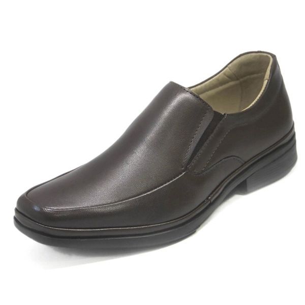 Sapato Masculino Social levíssimo couro legítimo cor marrom escuro