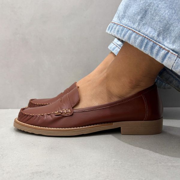 Mocassim Paula Couro Marrom