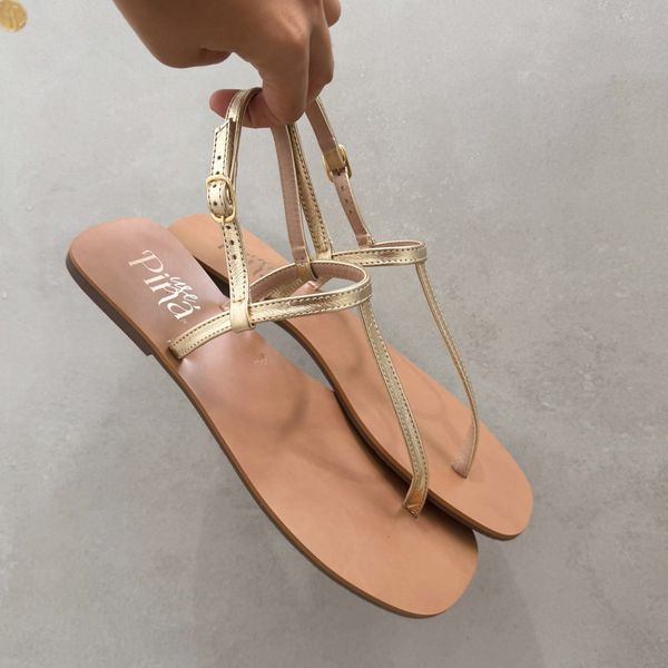 Rasteira Lia Dourada Use Piná