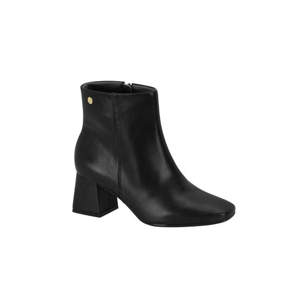 Bota Feminina Preta Vizzano Salto Bloco Cano Curto