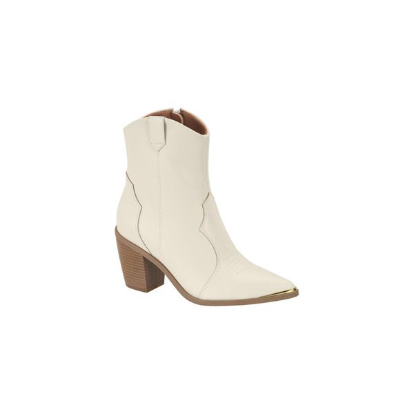 Bota Feminina Texana Country Off White Vizzano