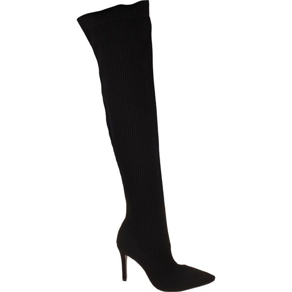 Bota Feminina Salto Alto Fino de Meia Knit Over The Knee Bebecê 