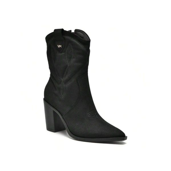 Bota Feminina Western Preta Camurça Via Marte