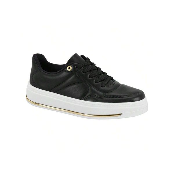Tênis Feminino Beira Rio Casual Preto Solado Plataforma Conforto