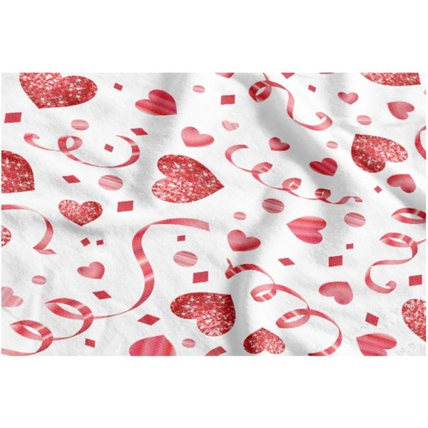 Toalha TNT Estampado Coração Glitter 1,4x1m