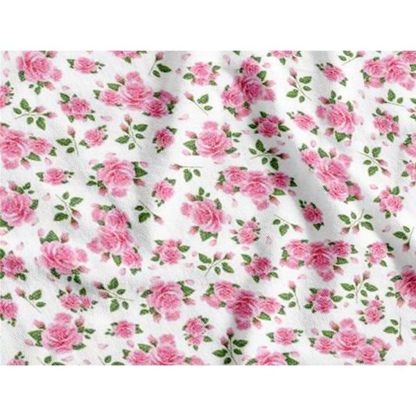 Toalha TNT Estampado Rosas Cor-de-Rosa 1,4x1m