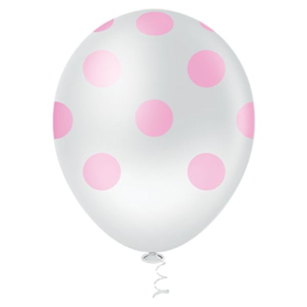Balão-Fantasia-N-10-Poá-Branco-com-Rosa-c-25und-PICPIC-embalagens-sabrina