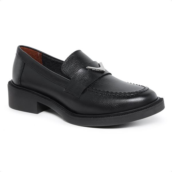 Mocassim Feminino Couro Viena Comfort Maxtherapy Preto