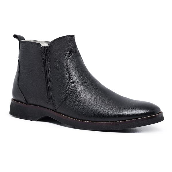 Bota Chelsea Zíper Sapatoterapia Amortecedora Preto Logan