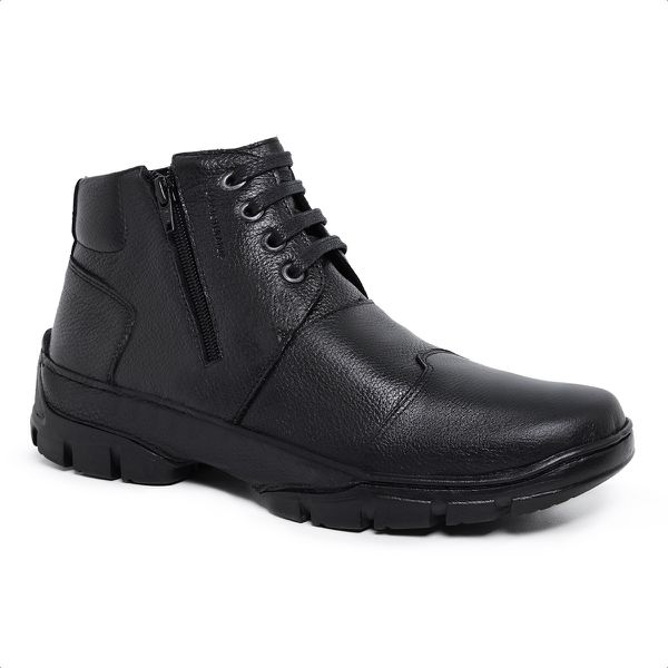 Bota Masculina de Zíper New Track Preto Sapatoterapia