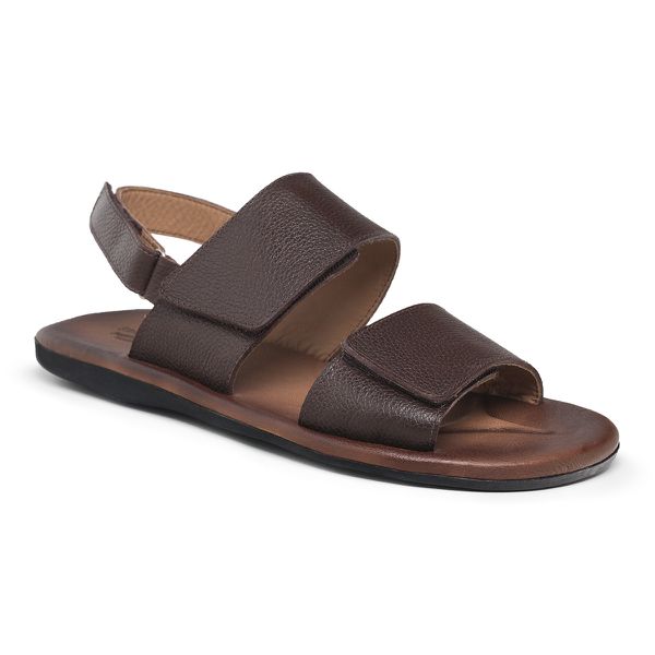 Sandália Masculina Anatômica Velcro Sapatoterapia Café