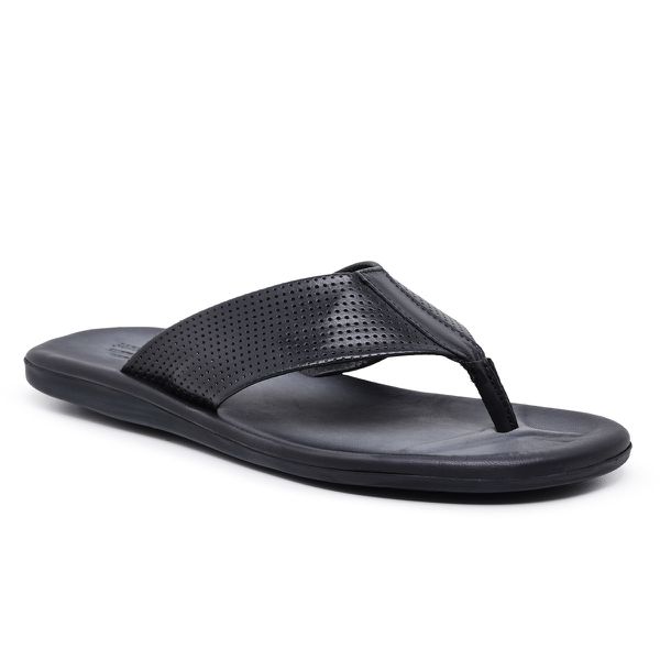 Chinelo Dedo Amortecedor Sapatoterapia Preto Santorini Couro 4012