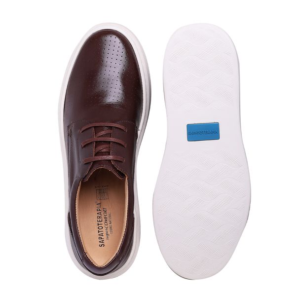 Sapato Casual Comfort Sapatoterapia SPT Couro Caf 4001