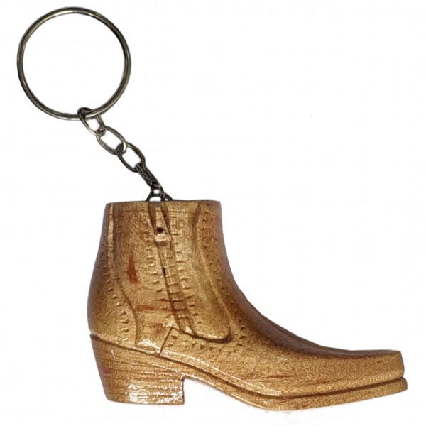 Chaveiro Bota Cowboy em Madeira