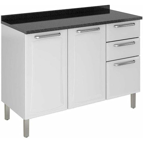 Balcão Cozinha Tarsila IG3G2-120 3 Portas 2 Gavetas Branco Itatiaia 
