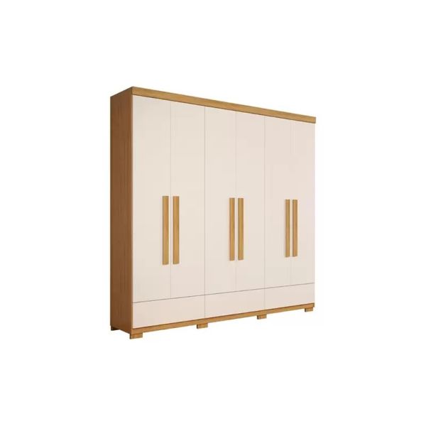 Guarda Roupa Casal 6 Portas Lexus Camarú/Pérola Robel Moveis