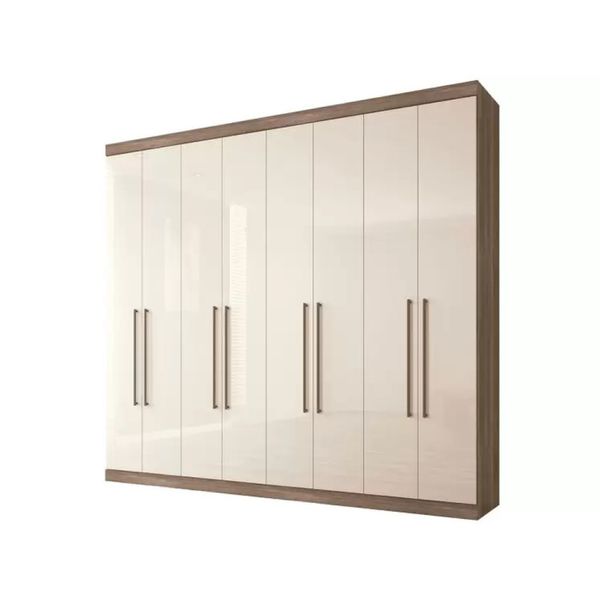 Guarda Roupa Casal com 8 portas e 4 gavetas Havana Master Vip 8.4 Castanho OffWhite Santos Andira