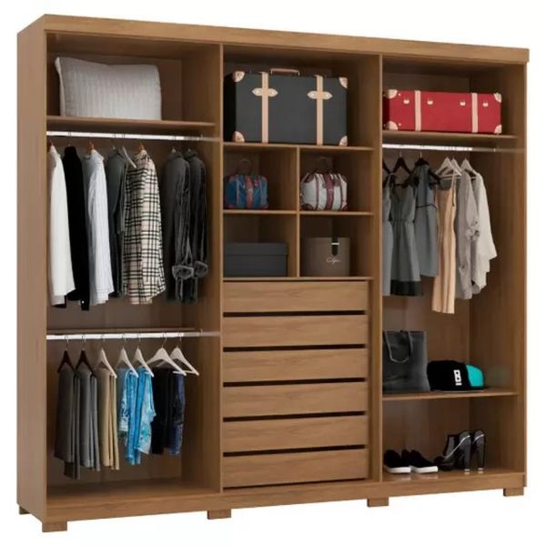 Guarda Roupa Casal Monarca 6 Portas Camaru Robel