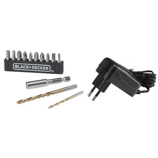 Parafusadeira Furadeira 12v Íon de Lítio Black+Decker LD12S Sem Fio Bivolt com 13 acessórios