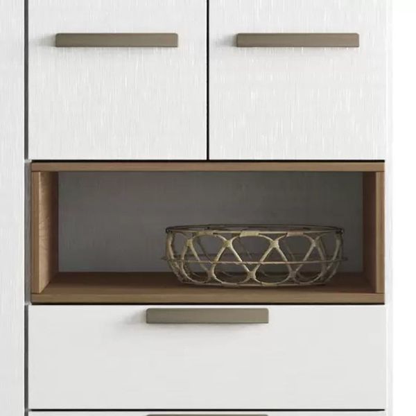 Guarda Roupa Solteiro New Conect 4 Portas 3 Gavetas Branco/Jatobá Santos Andirá