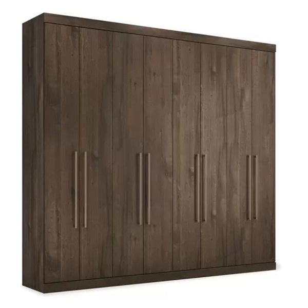 Guarda Roupa Casal com 8 portas e 4 gavetas Havana Master Vip 8.4 Ebano Santos Andira