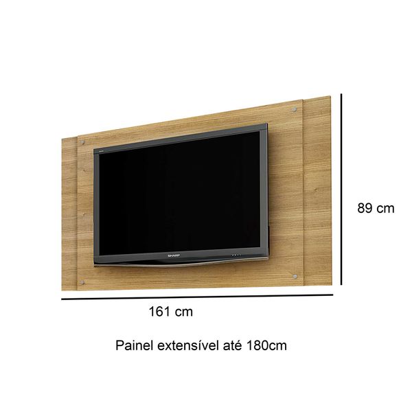 Rack com Painel para Tv até 50" Off white/Cinamomo Firenze Valde Moveis