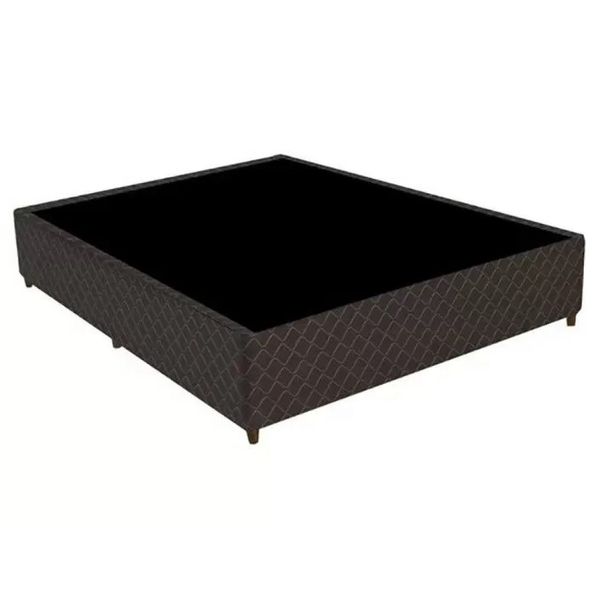 Base Box Casal Gazin Poliester Bordado 1,88x1,38 Preto