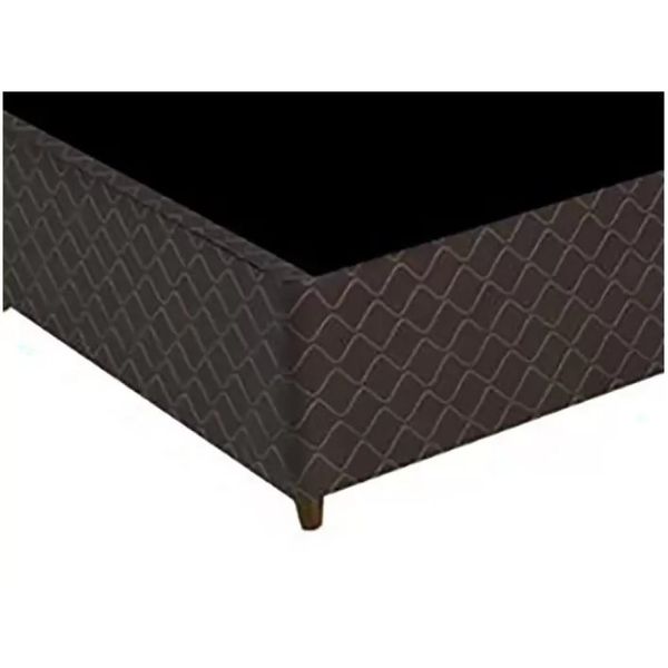 Base Box Casal Gazin Poliester Bordado 1,88x1,38 Preto