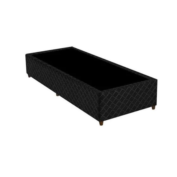 Base Box Solteiro Gazin 1,88x0,88 Poliester Bordado Preto