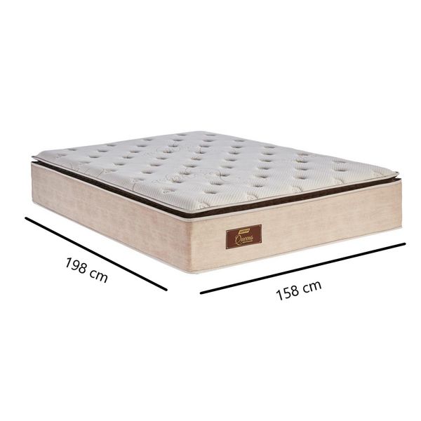 Colchão Queen Size Mola 1,98x1,58 Bege Gazin
