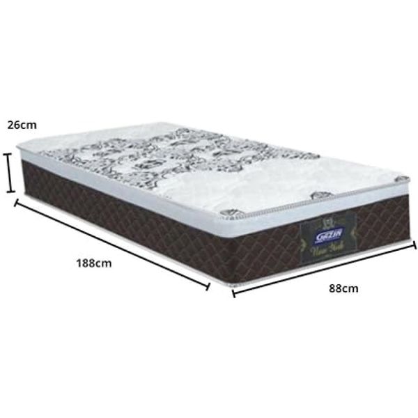 Colchão Solteiro Molas Ensacadas New York 1,88x0,88 Marrom Gazin